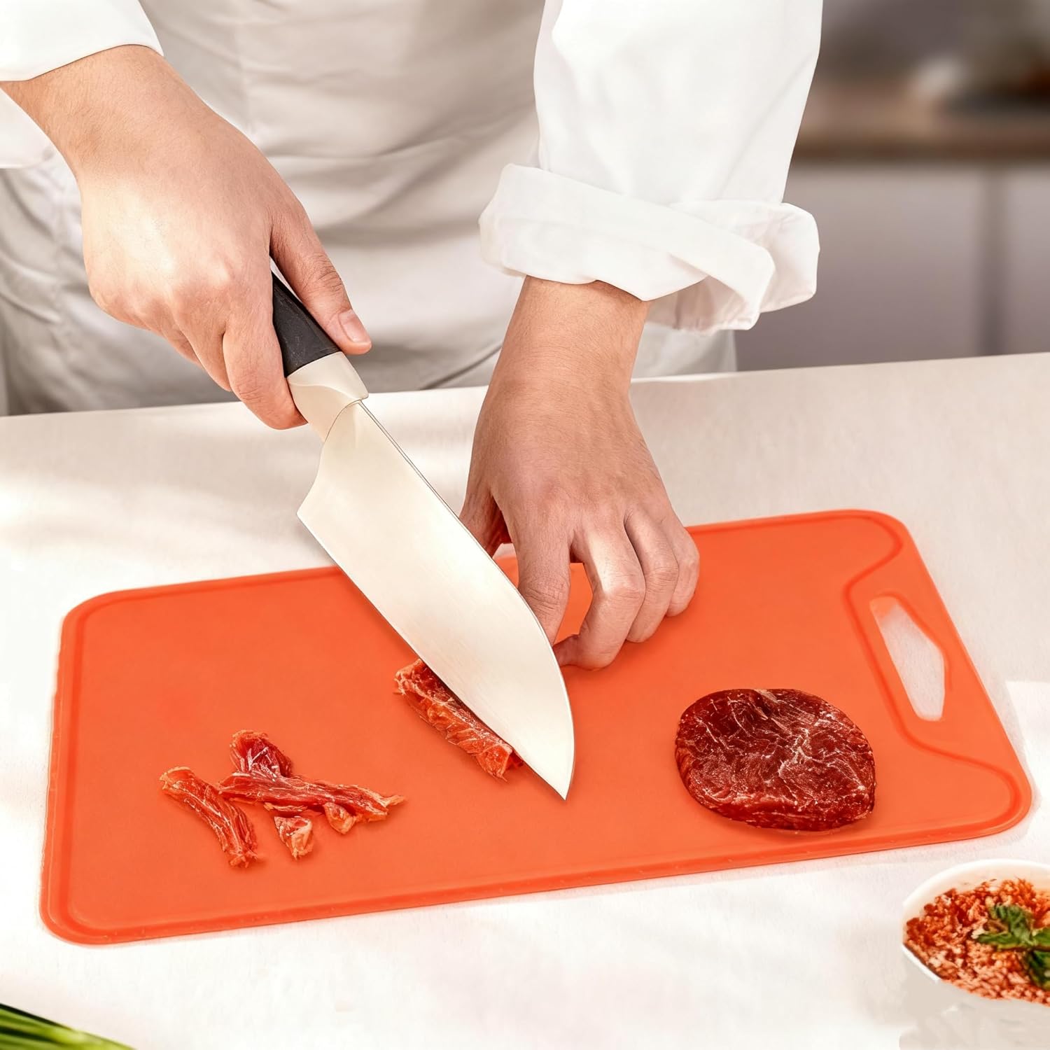 rms silicone cutting board – 8.6" x 11.8" bpa free flexible kitchen chopping board for meat, vegetables & fruit – dishwasher safe (orange) rms silicone cutting board – 8.6" x 11.8" bpa free flexible kitchen chopping board for meat, vegetables & fruit – dishwasher safe (orange)