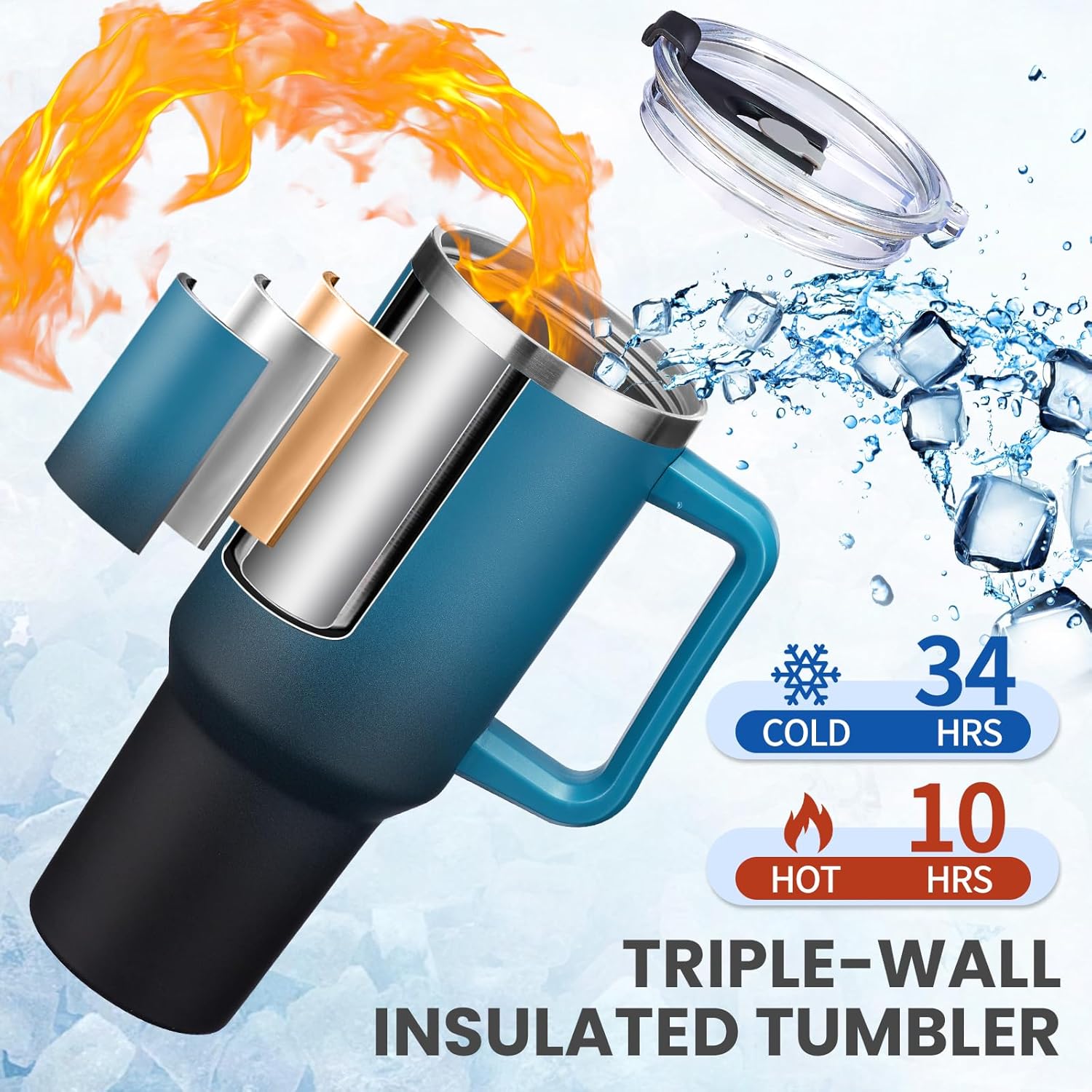 rms 40 oz tumbler with handle and straw lid – insulated stainless steel travel mug for hot & cold water, coffee, or tea rms 40 oz tumbler with handle and straw lid – insulated stainless steel travel mug for hot & cold water, coffee, or tea
