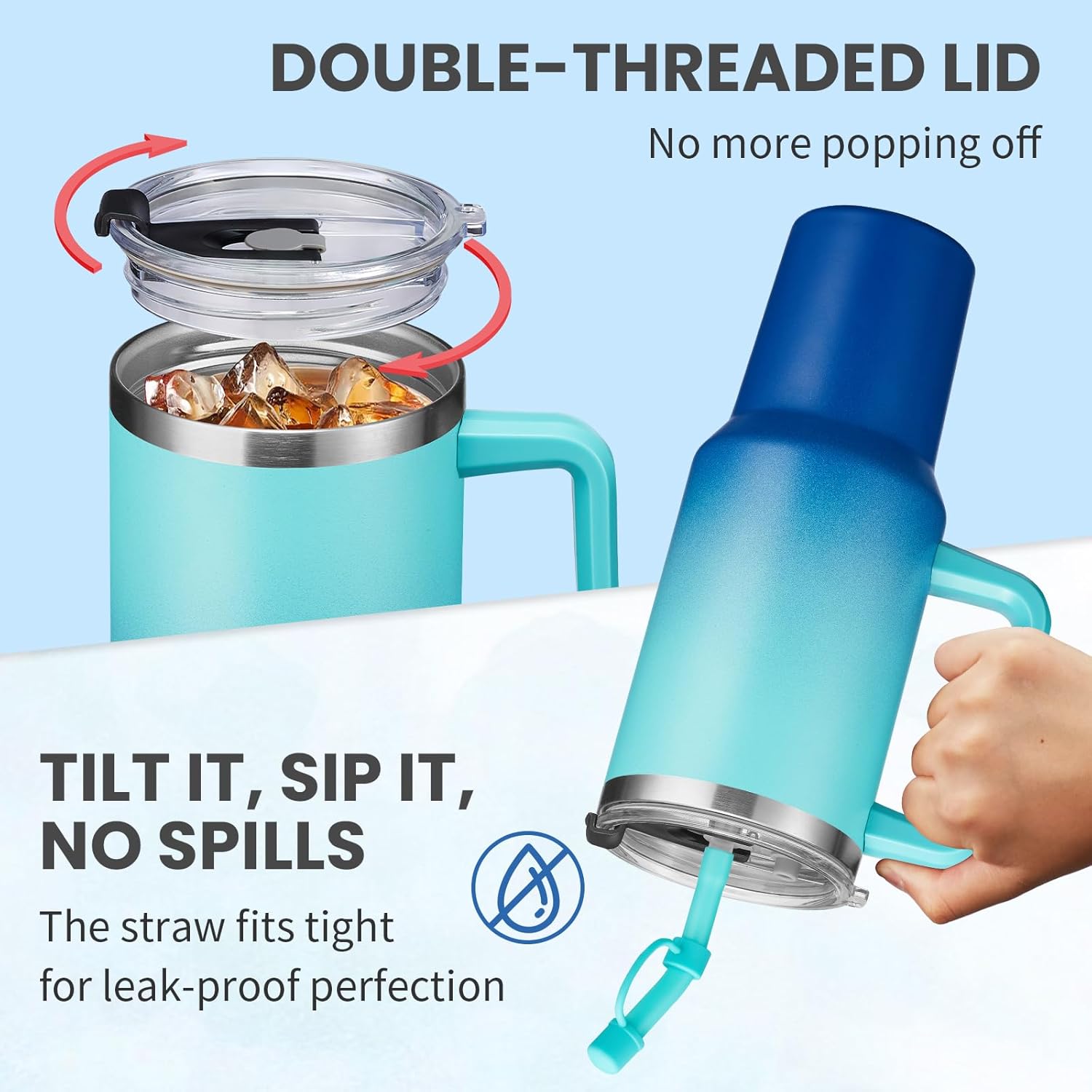 rms 40 oz tumbler with handle and straw lid – insulated stainless steel travel mug for hot & cold water, coffee, or tea rms 40 oz tumbler with handle and straw lid – insulated stainless steel travel mug for hot & cold water, coffee, or tea