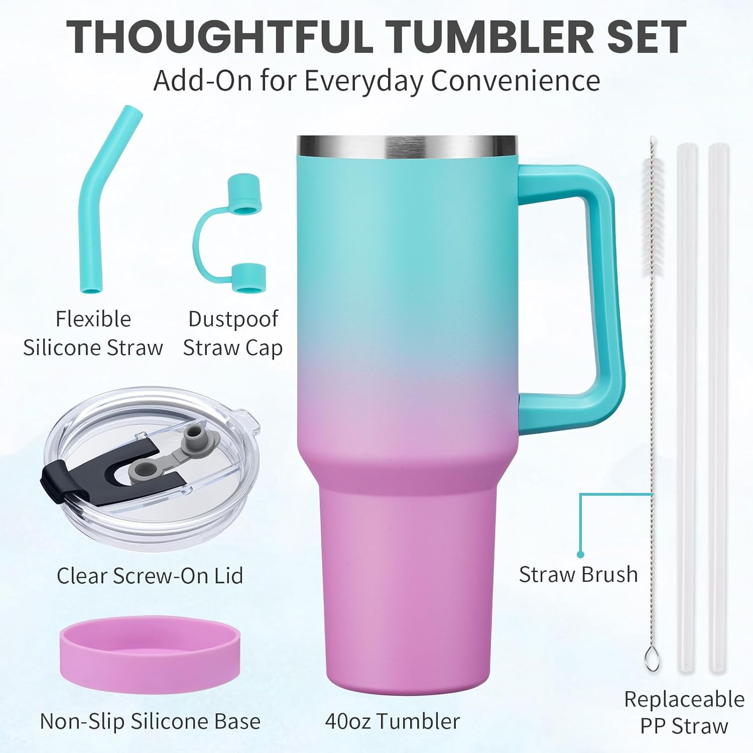 rms 40 oz tumbler with handle and straw lid – insulated stainless steel travel mug for hot & cold water, coffee, or tea rms 40 oz tumbler with handle and straw lid – insulated stainless steel travel mug for hot & cold water, coffee, or tea