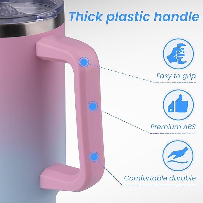 rms 40 oz tumbler with handle and straw, stainless steel tumbler with lid and straw, reusable vacuum insulated cup, travel coffee mug, dreamy pink blue, 1pack rms 40 oz tumbler with handle and straw, stainless steel tumbler with lid and straw, reusable vacuum insulated cup, travel coffee mug, dreamy pink blue, 1pack