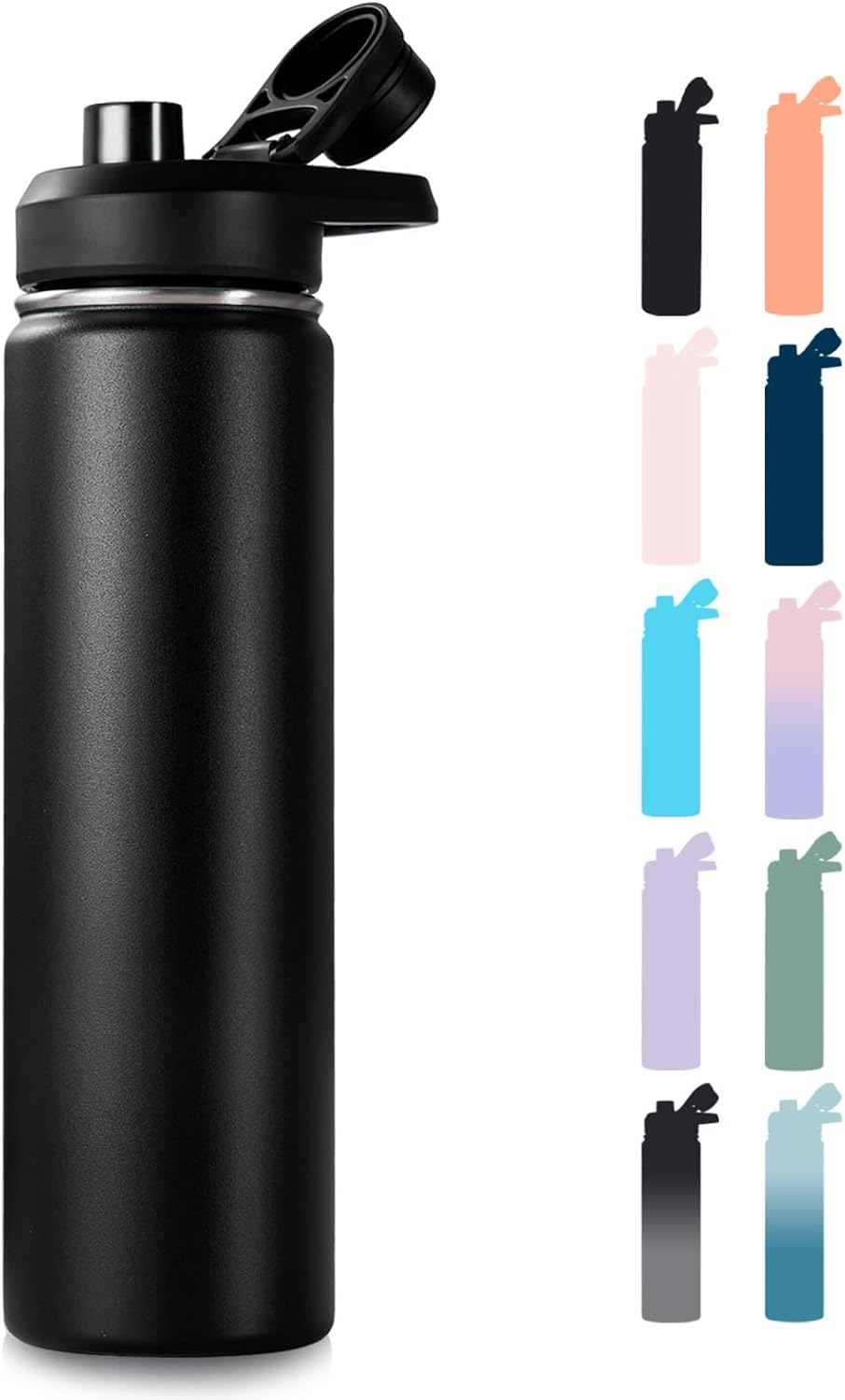 rms 6. 24 oz insulated water bottle with handle, 304 stainless steel vacuum water bottle, double wall, wide mouth, bpa free, keeps cold & hot – black sports water bottle rms 6. 24 oz insulated water bottle with handle, 304 stainless steel vacuum water bottle, double wall, wide mouth, bpa free, keeps cold & hot – black sports water bottle