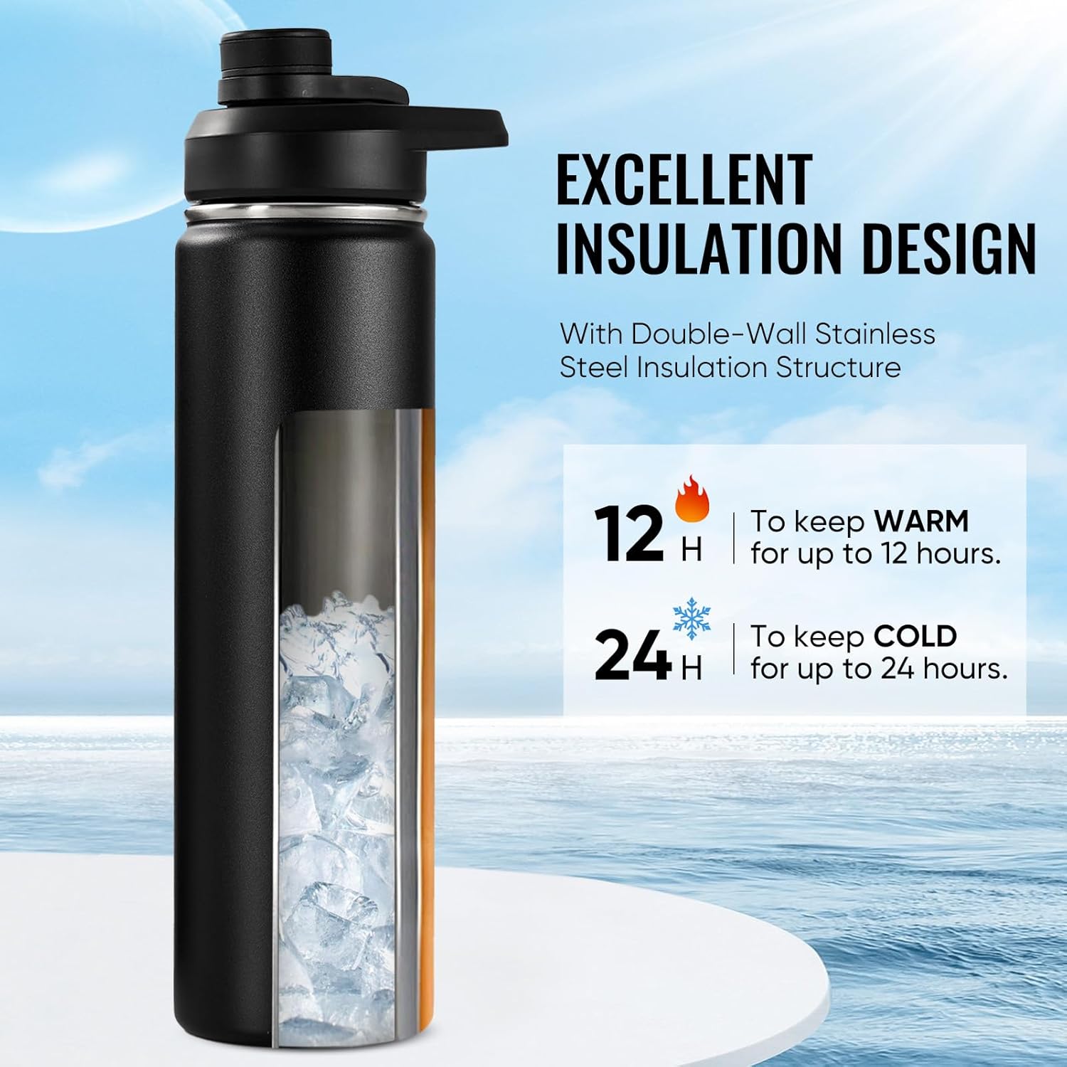 rms 6. 24 oz insulated water bottle with handle, 304 stainless steel vacuum water bottle, double wall, wide mouth, bpa free, keeps cold & hot – black sports water bottle rms 6. 24 oz insulated water bottle with handle, 304 stainless steel vacuum water bottle, double wall, wide mouth, bpa free, keeps cold & hot – black sports water bottle