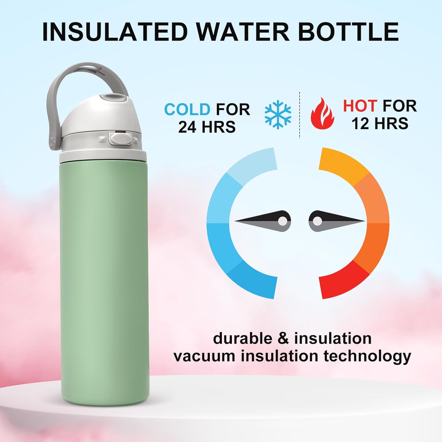 rms 24 oz insulated water bottle with straw – 2 in 1 lid, leak proof, keeps cold all day – green rms 24 oz insulated water bottle with straw – 2 in 1 lid, leak proof, keeps cold all day – green