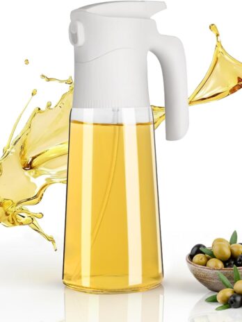 rms 300ml glass olive oil spray bottle – precise dosage control – white (air fryer, salad, frying, grilling)