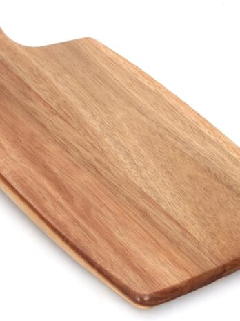 rms 17" x 10" acacia wood chopping board – sustainable, knife friendly cutting surface with handle – perfect for charcuterie, meat, fruit & cheese serving